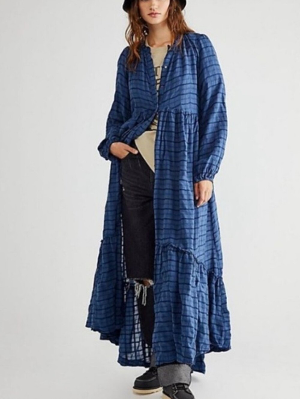 Free People Edie Maxi Dress Size S Boho Flowy Lagenlook